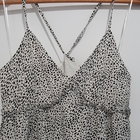 Atmos&Here black/off-white spot animal print dress size 14 - Picture 2 of 8